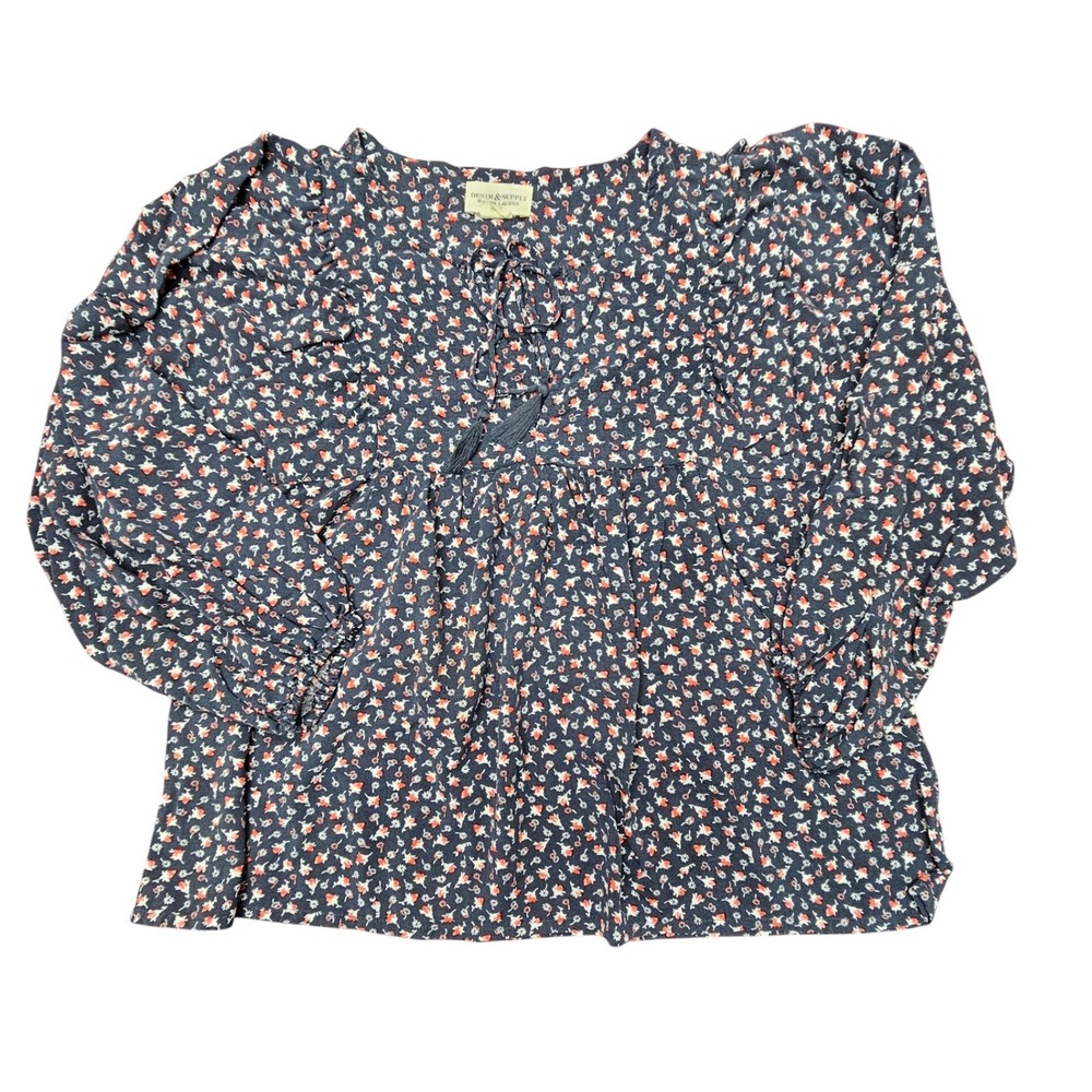 Denim & Supply Ralph Lauren Floral Tassel Peasant Prairie Top Boho SP